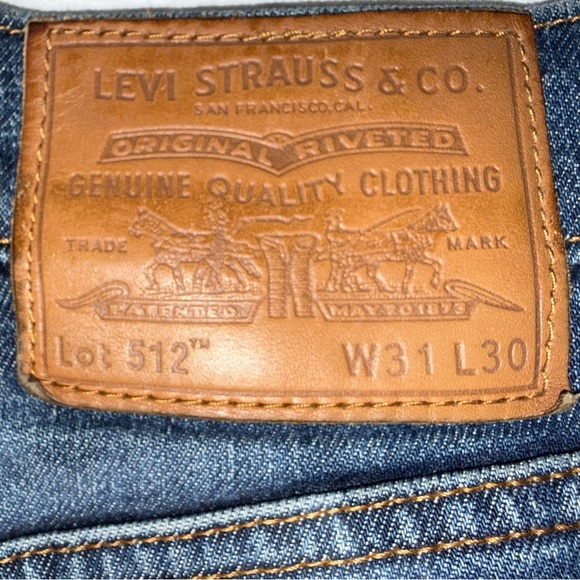 Levi’s 512 Slim Taper Premium Stretch Jeans Men’s 31x30 Dark Wash - Picture 2 of 15